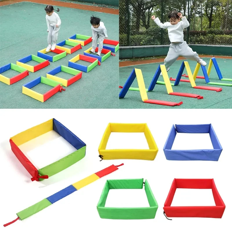 Children Fun Outdoor Games Jump Frame Drill Holes Toys Sensory Integration Training Kindergarten Kid Sports Props Multiple Plays