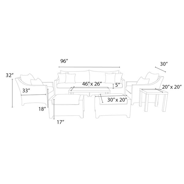 Northridge Wicker/Rattan 7 - Person Seating Group with Cushions