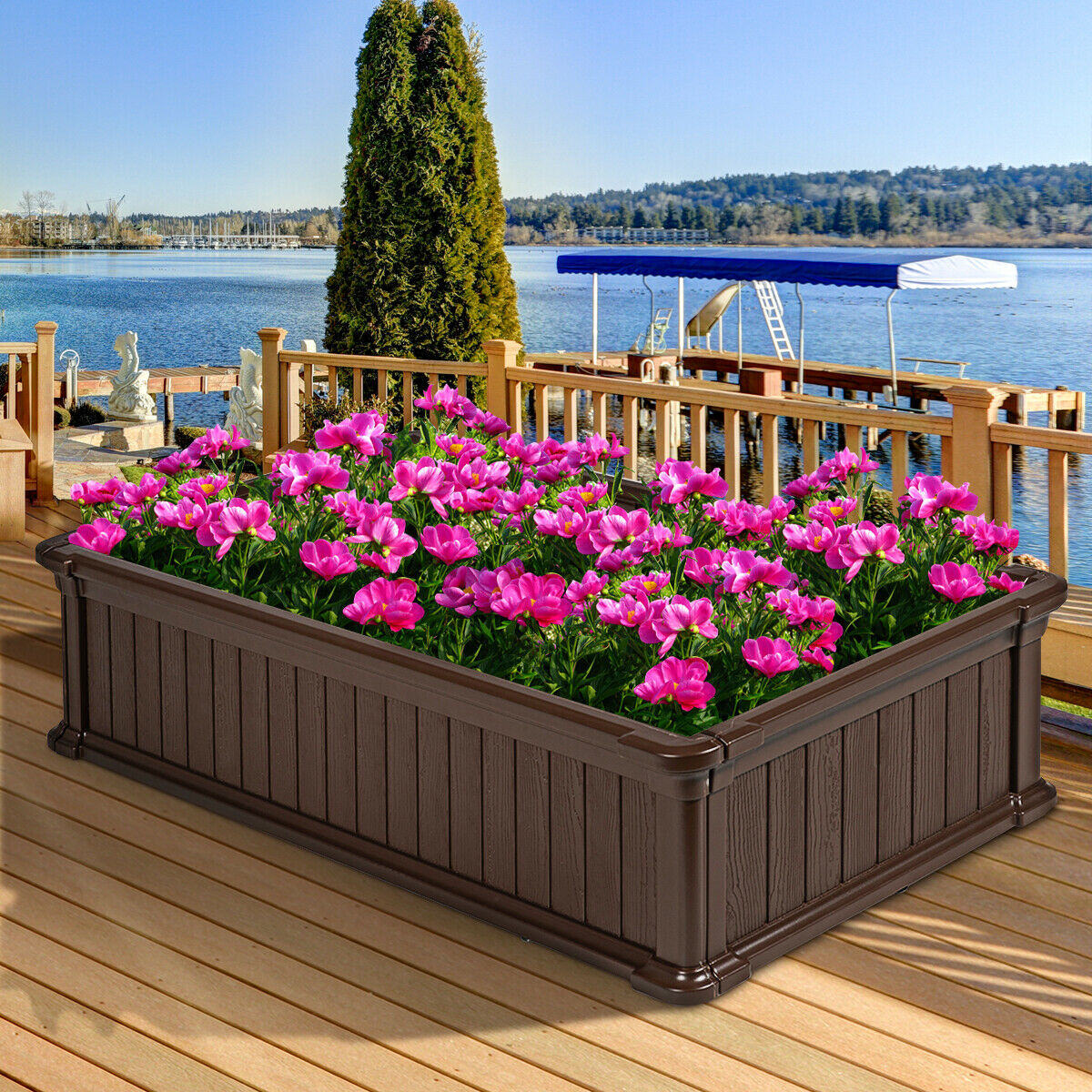 48" L x 24" W Raised Garden Bed Outdoor Rectangle Plant Box