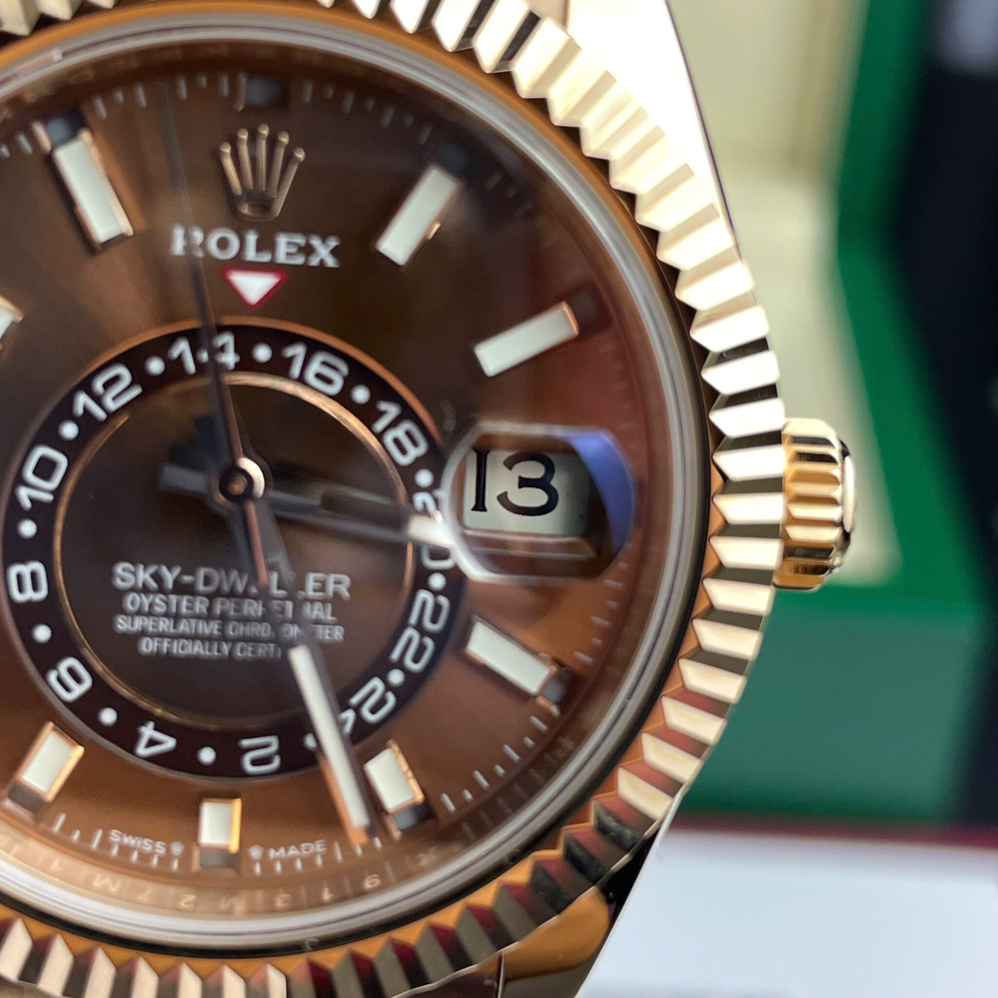 GYL Rolex Sky-Dweller 326934 Brown Dial 18K Gold Wrapped Rubber Strap Best Replica 42mm-GYL-GaiYalun