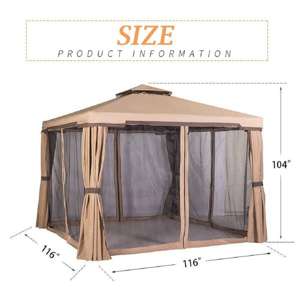 Garden 10 Ft. W x 10 Ft. D Aluminum Patio Gazebo