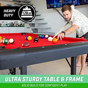 billiards pool table compact foldable apartment mid-size pool billiards game room man cave games