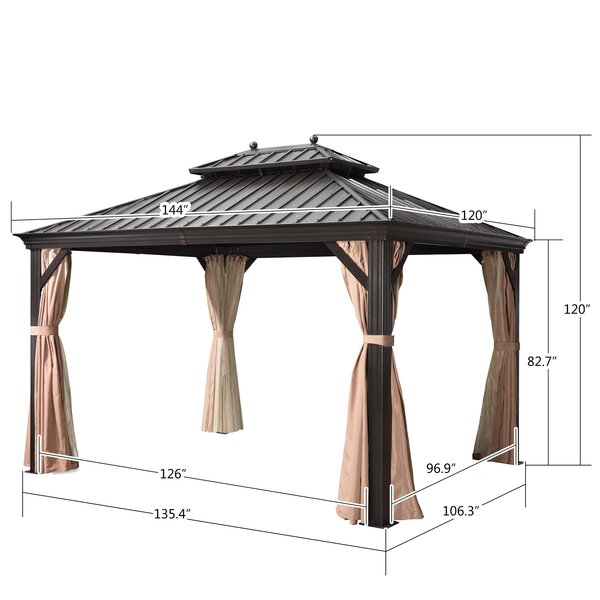 12 Ft. W x 10 FT. D Aluminum Patio Gazebo