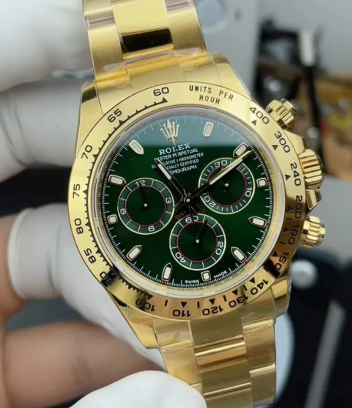 GYL Rolex Cosmograph Daytona Full Yellow Gold “John Mayer” Green Dial (116508) 11 Super Clone – DD4130 Movement-GYL-GaiYalun