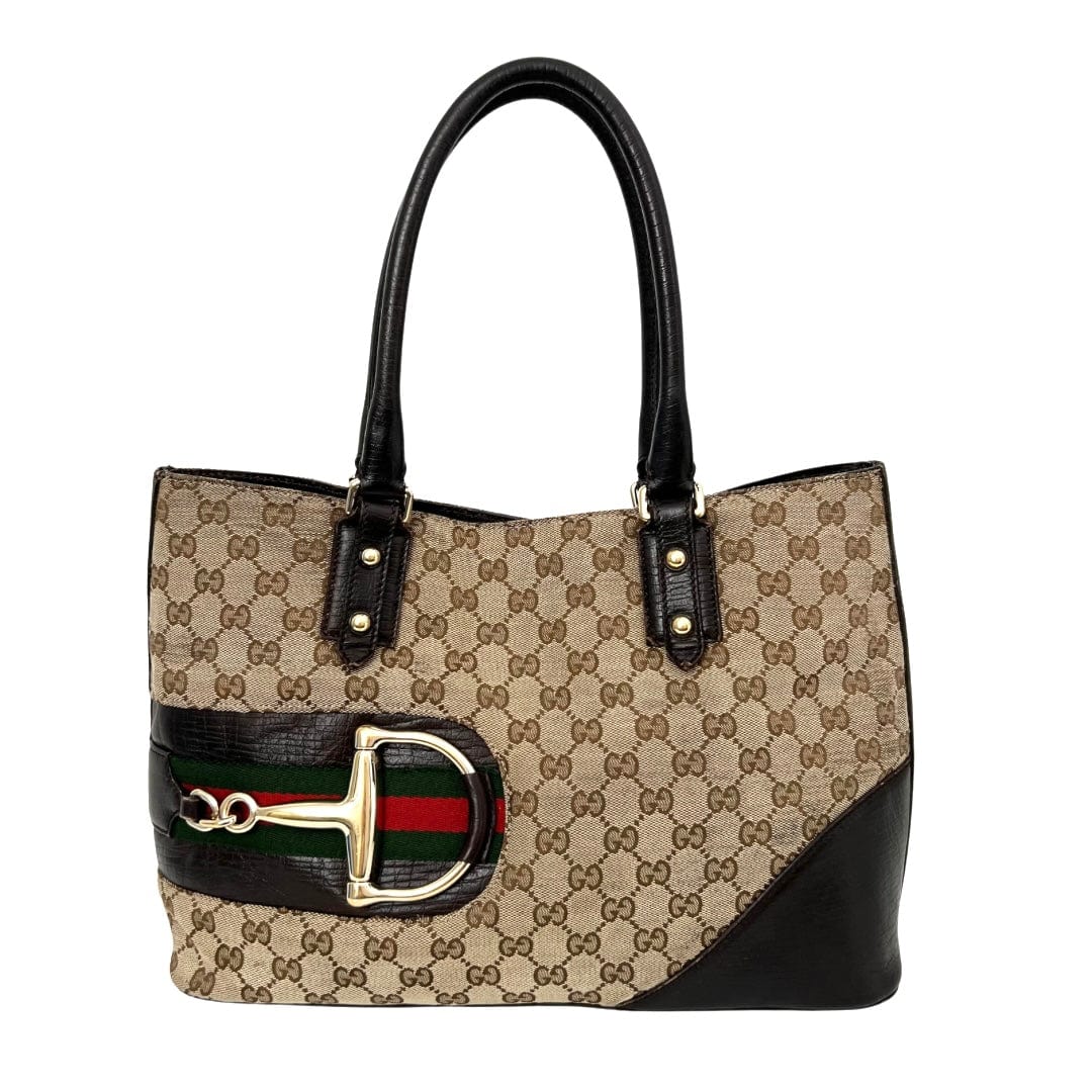 Gucci GG Canvas Horsebit Web Tote