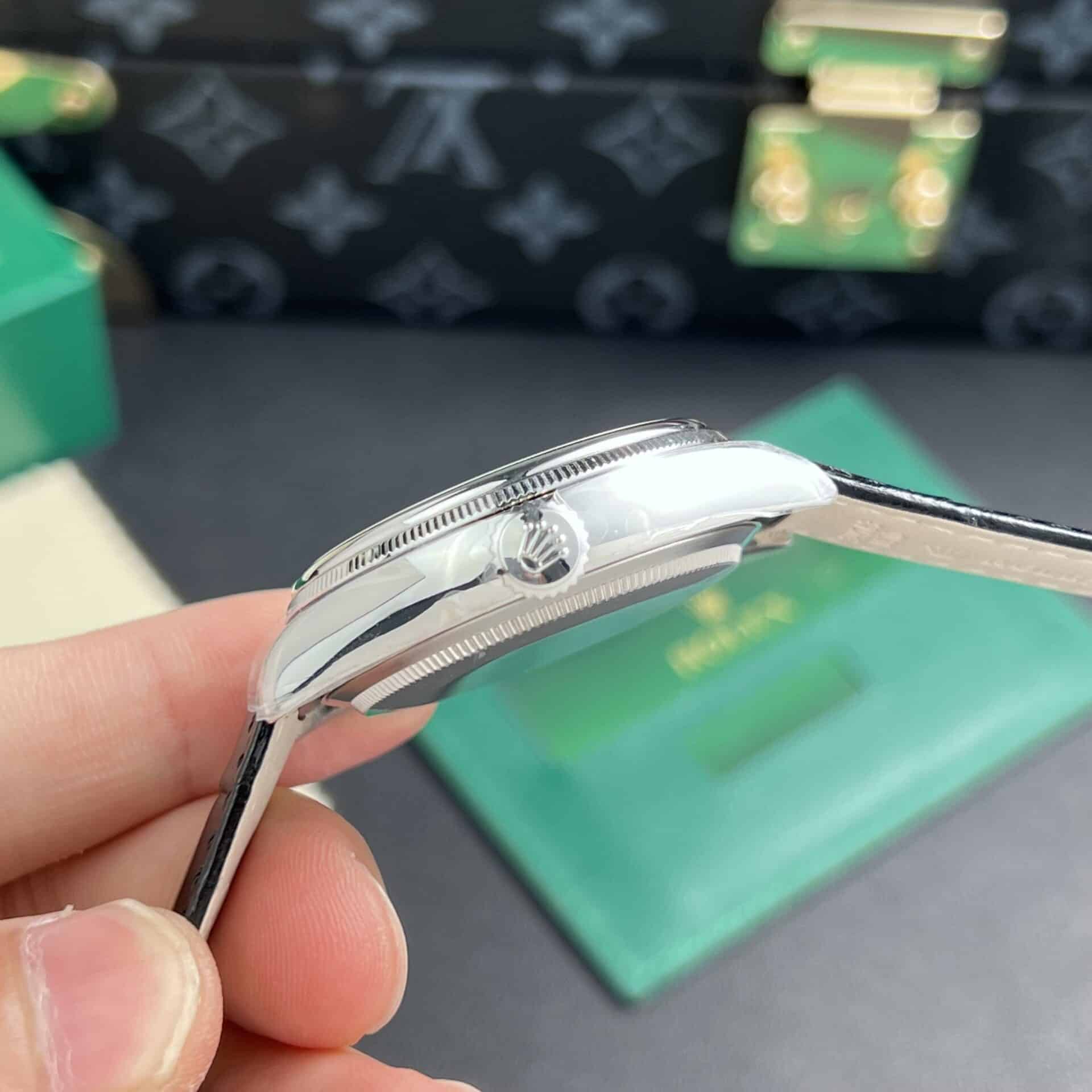 GYL Rolex Cellini Moonphase 50535 Rose Gold Leather Best Replica 39mm-GYL-GaiYalun