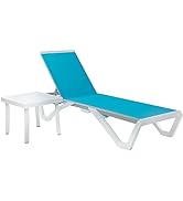 Kozyard Alan Full Flat Alumium Frame and Polypropylene Resin Legs Patio Reclinging Adustable Chai...