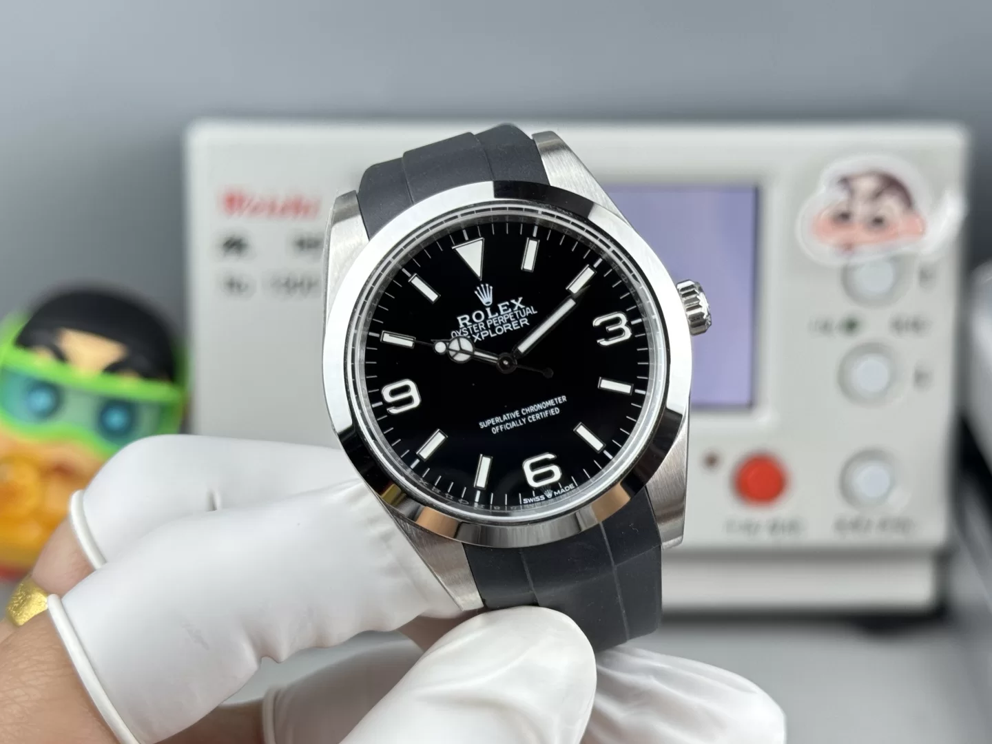 GYL Rolex Explorer 39mm Black “3-6-9” Dial Smooth Bezel Oysterflex Strap (214270 Custom) 1:1 Super Clone – DD3230-GYL-GaiYalun
