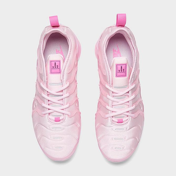 Back view of Women's Nike Air VaporMax Plus Running Shoes in Pink Foam/Playful Pink Click to zoom