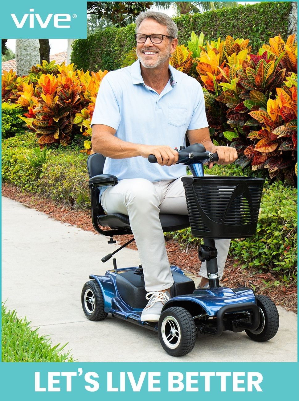 Vive 4 Wheel Mobility Scooter - Electric Powered Wheelchair Device