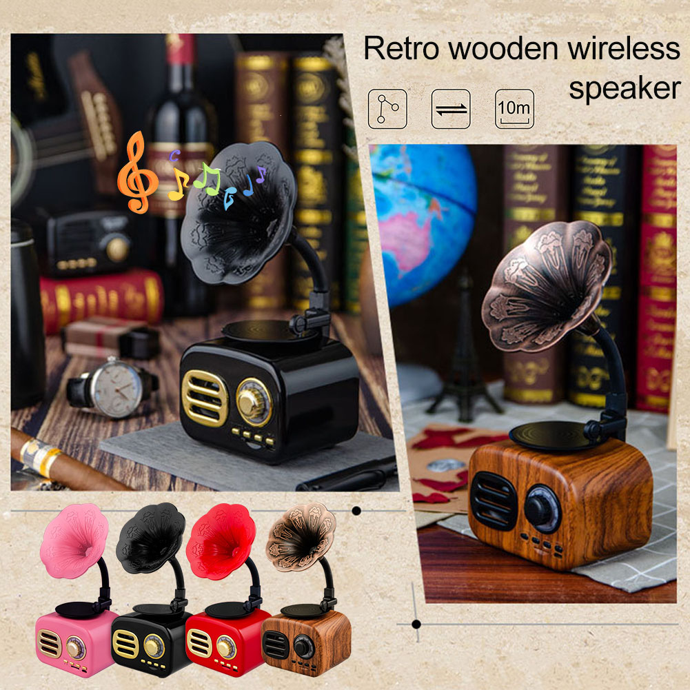 Hordozható Bluetooth Hangszóró – Retro Gramofon Dizájn