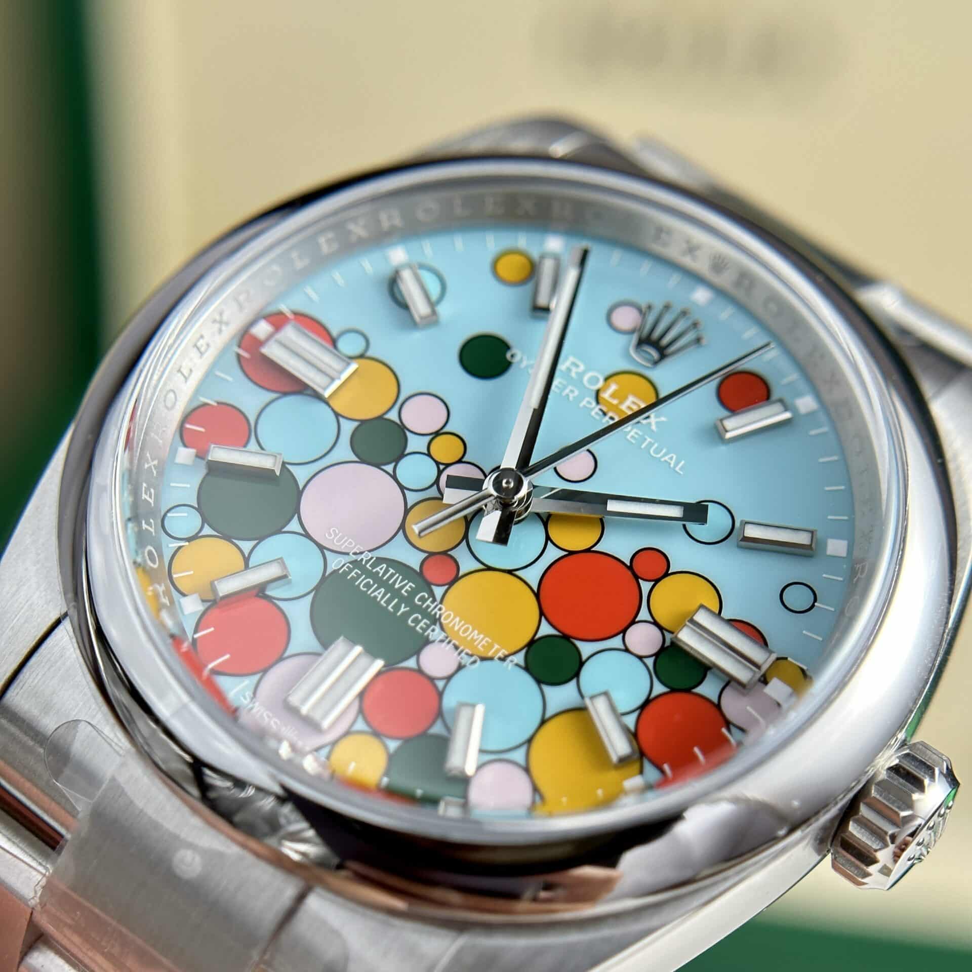 GYL Rolex Oyster Perpetual 124300 Turquoise Blue Celebration-motif Dial Best Replica Clean Factory 41mm-GYL-GaiYalun