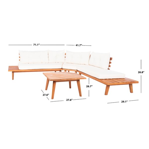 Coates Solid Wood 5 - Person Seating Group with Cushions