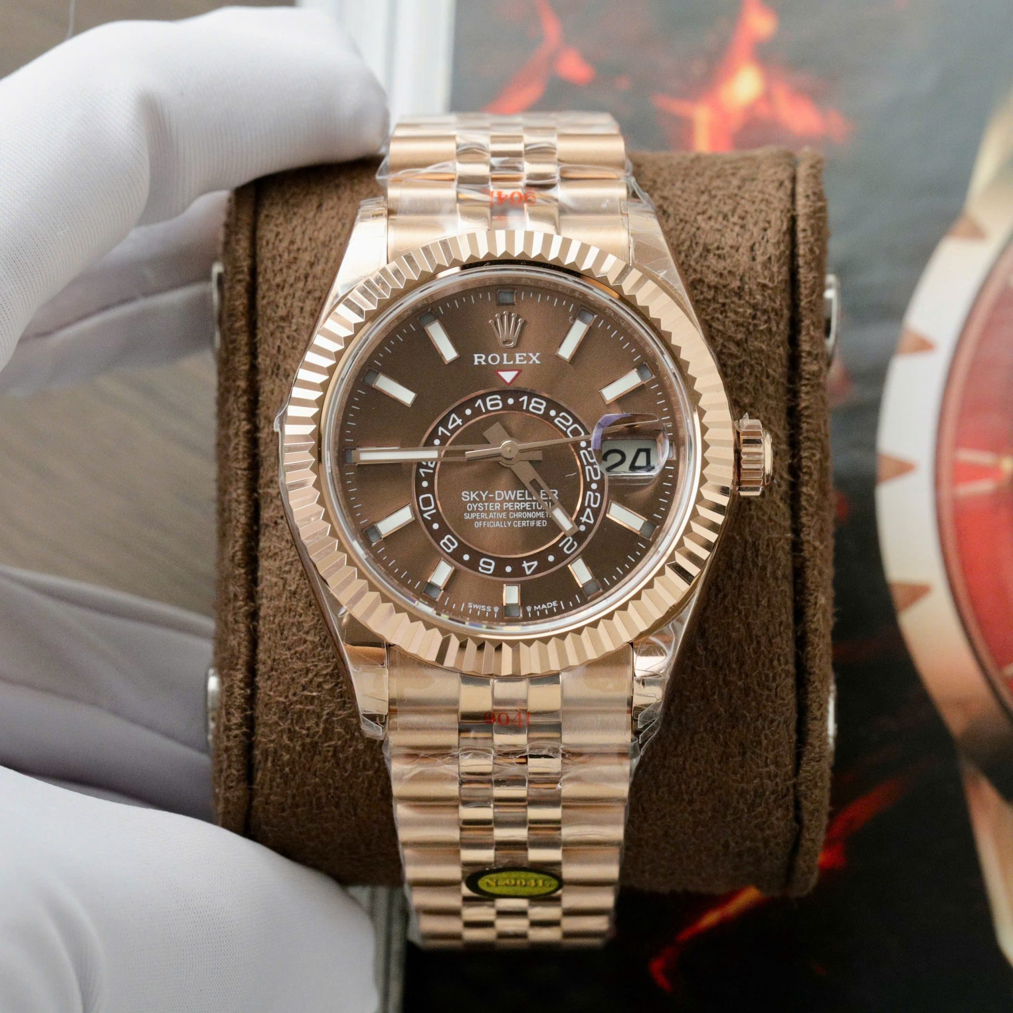 GYL Rolex Sky-Dweller 336935-0006 Rose Gold Chocolate Dial Jubilee Bracelet Best Replica 42mm-GYL-GaiYalun