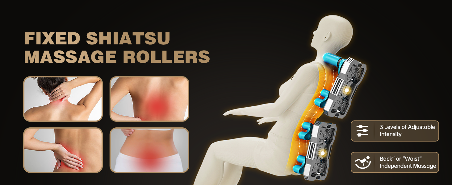 FIXED SHIATSU MASSAGE ROLLERS