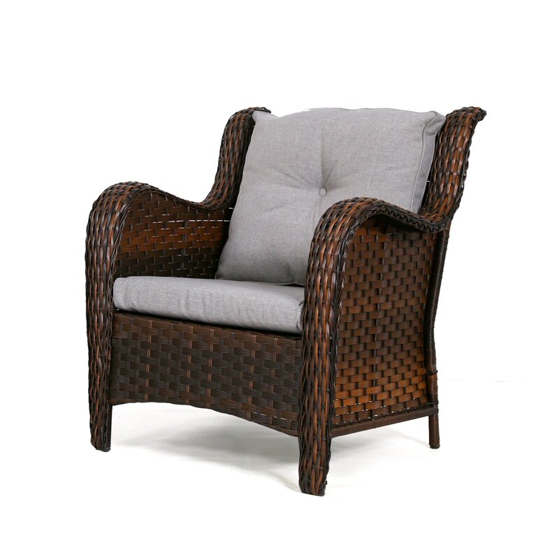 Jann Wicker/Rattan 2 Person Seating Group with Cushions