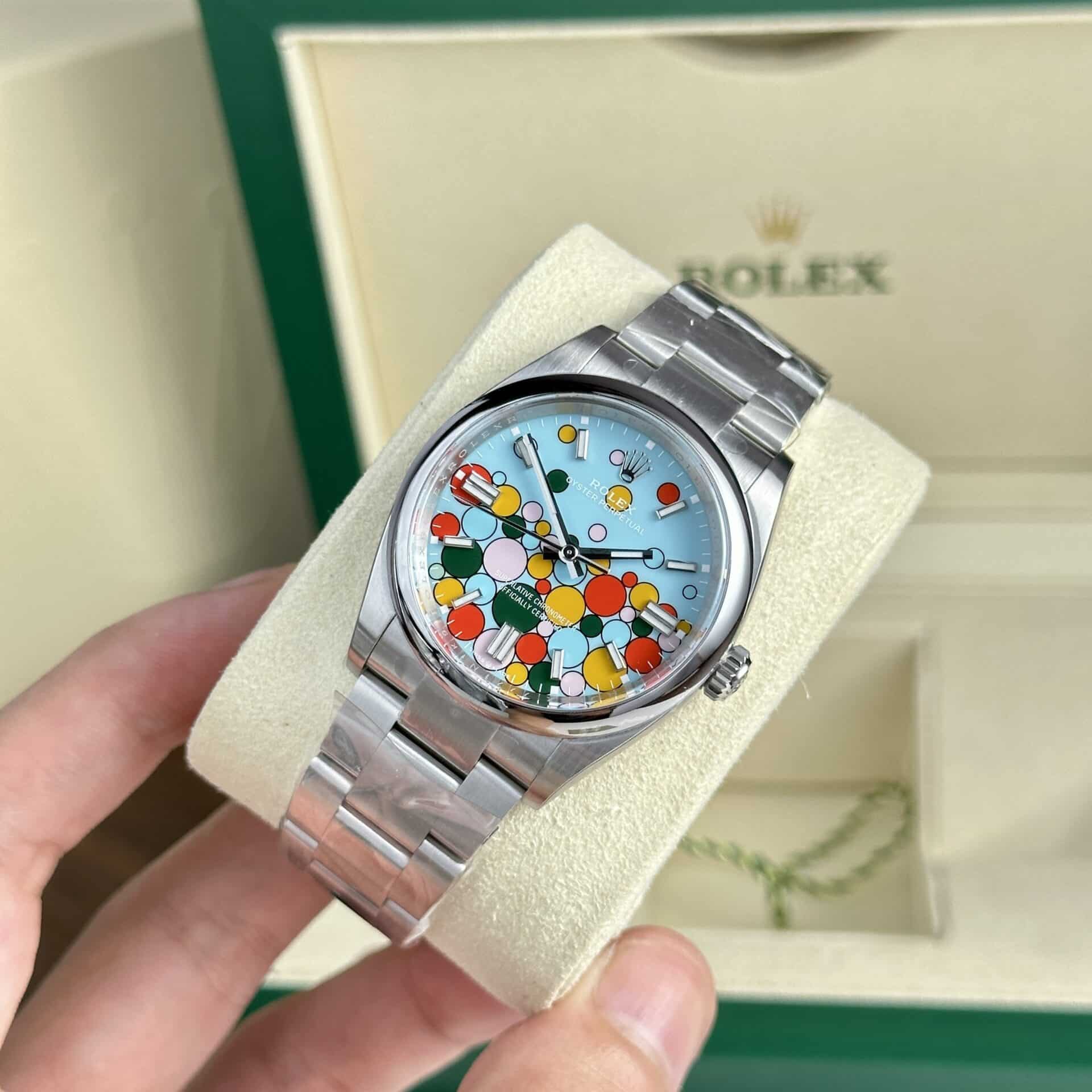 GYL Rolex Oyster Perpetual 124300 Turquoise Blue Celebration-motif Dial Best Replica Clean Factory 41mm-GYL-GaiYalun