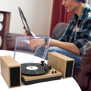 Wireless Vinyl Record Player with Bluetooth