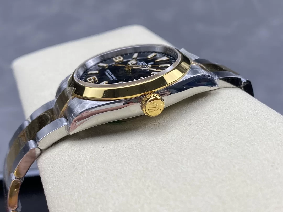 GYL Rolex Explorer 36mm Two-Tone Yellow Gold Black “3-6-9” Dial Smooth Bezel Oyster Bracelet (124273) 1:1 Super Clone – DD3230 Movement-GYL-GaiYalun