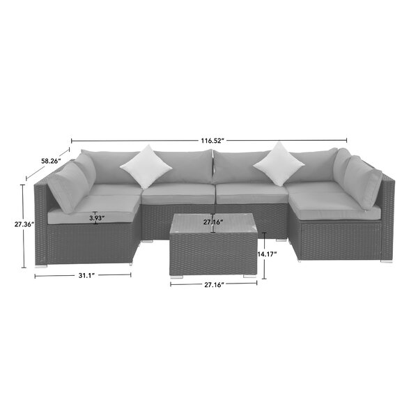 Moshannon Wicker/Rattan 6 - Person Seating Group with Cushions