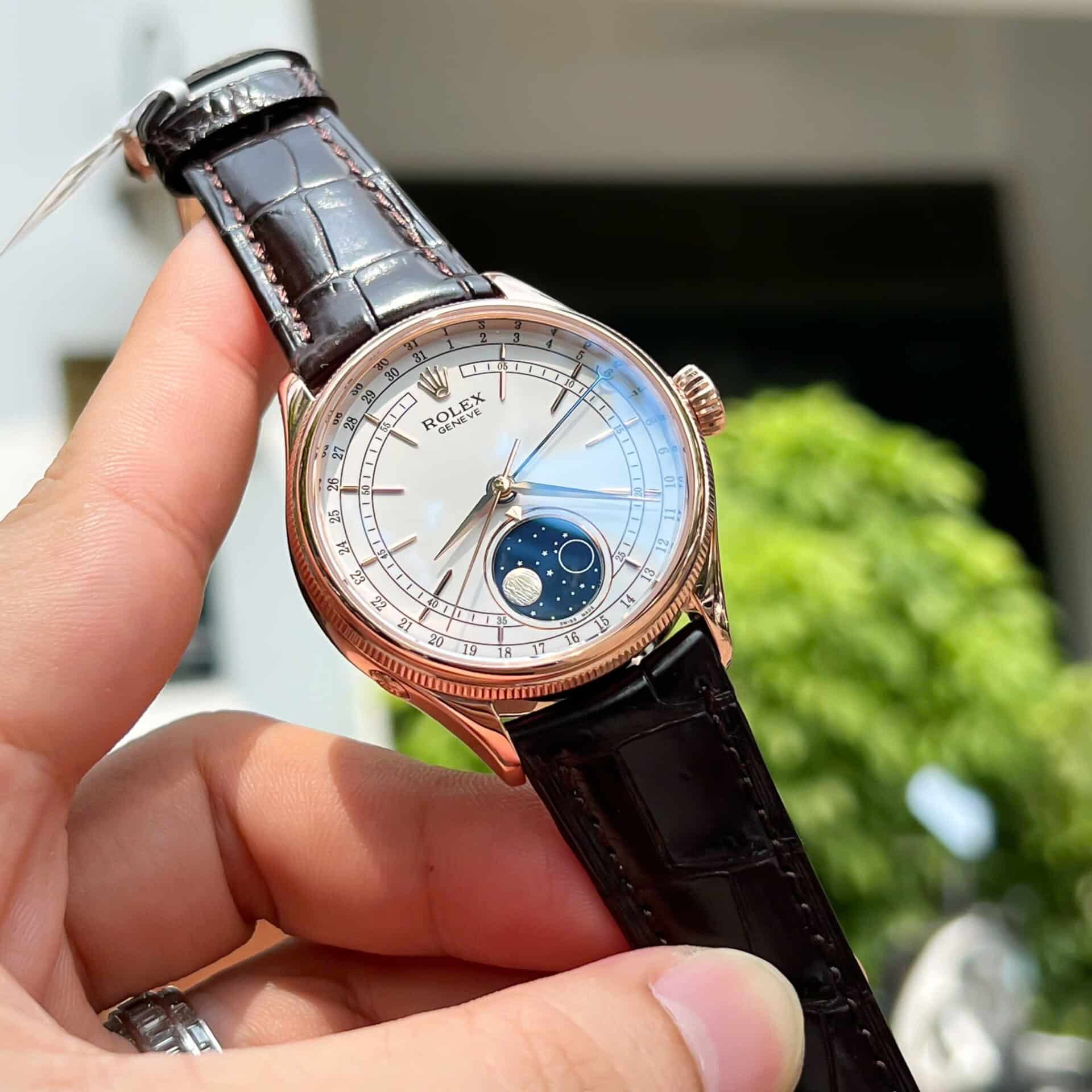 GYL Rolex Cellini Moonphase 50535 18K Rose Gold Wrapped Leather Best Replica 39mm-GYL-GaiYalun