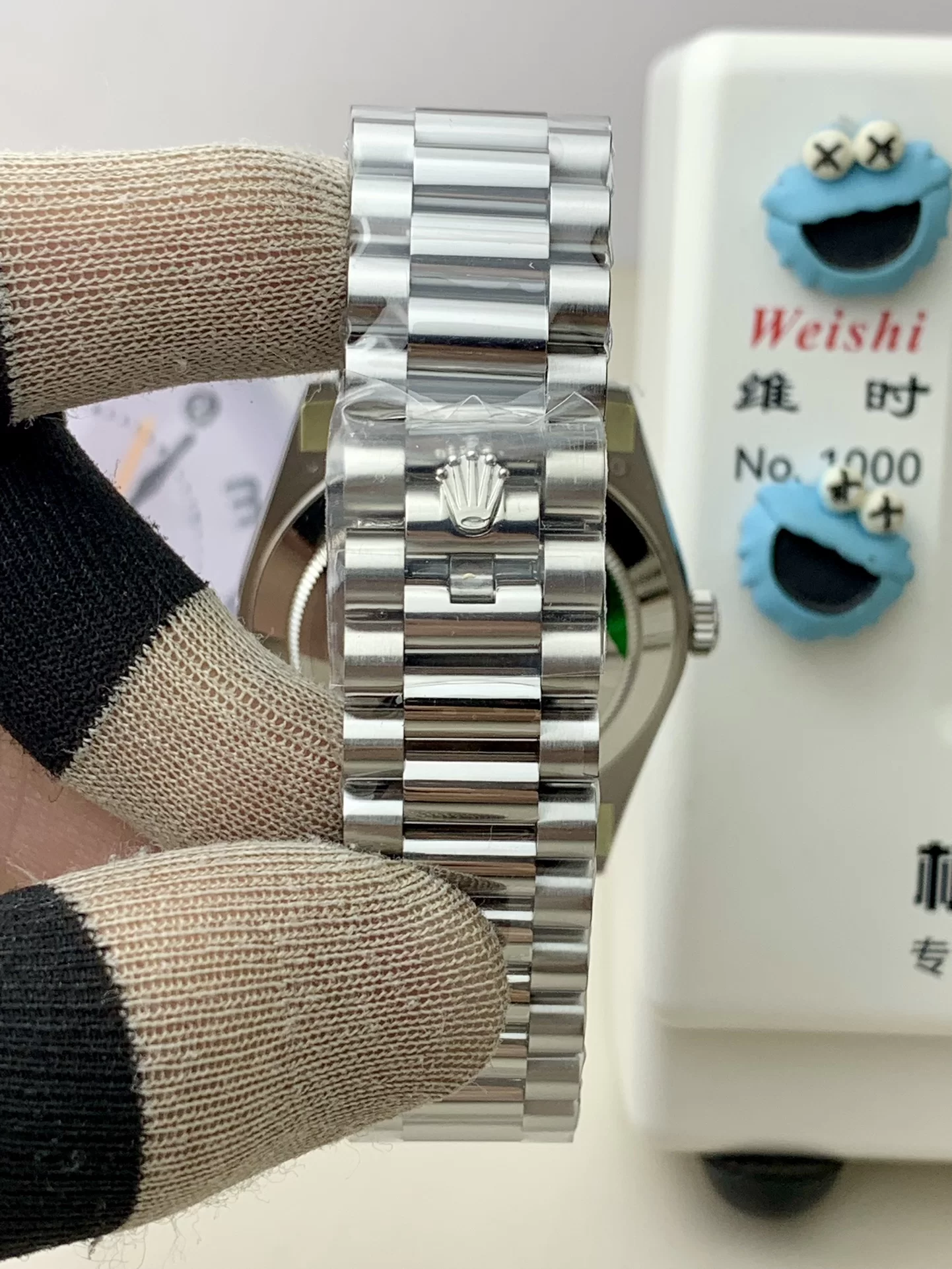 GYL Rolex Day-Date 40mm White Gold Olive Green Sunburst Roman Dial Fluted Bezel President Bracelet (228239) 11 Super Clone – DD3255 Movement-GYL-GaiYalun