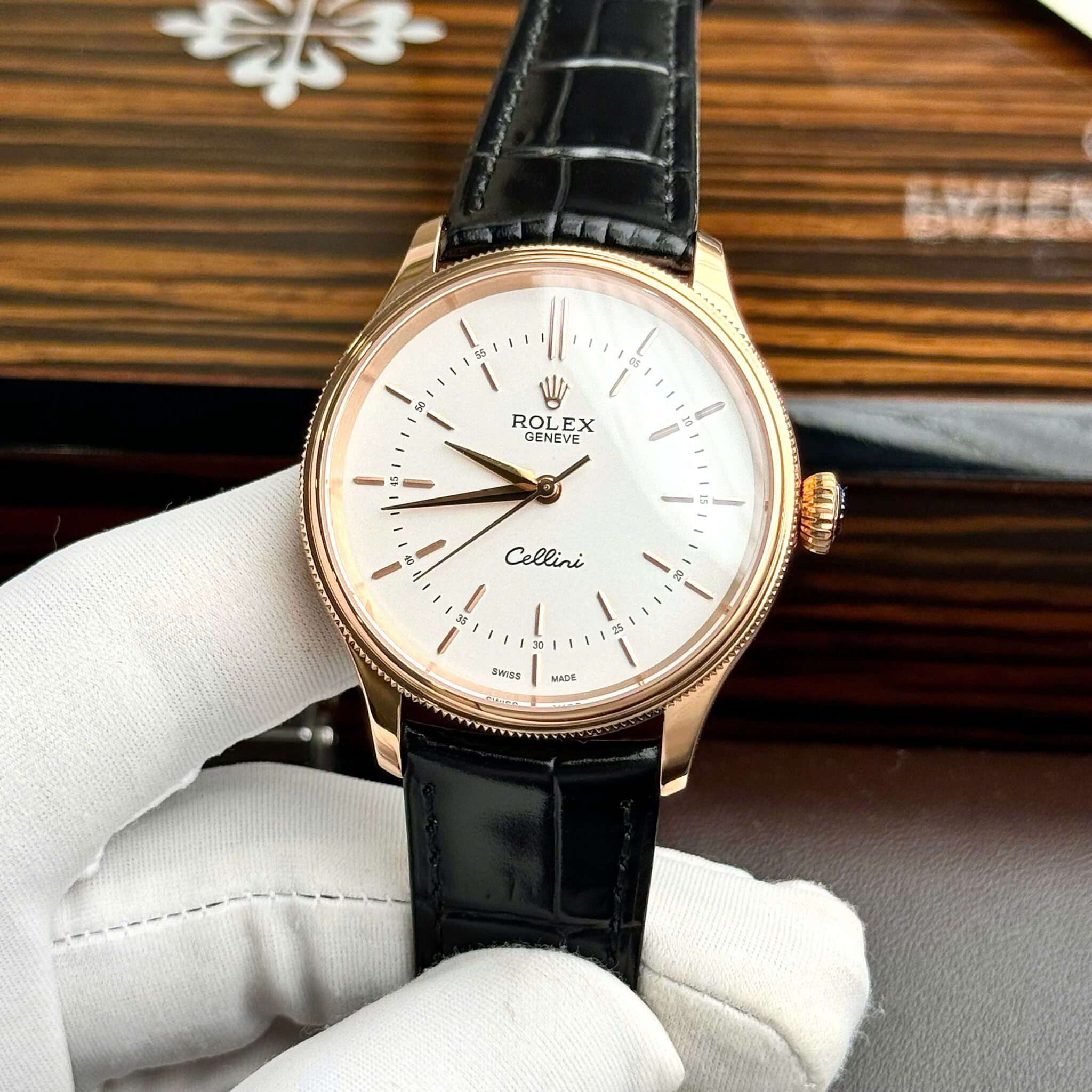 GYL Rolex Cellini Time 50505 Rose Gold White Dial Swiss Replica 39mm-GYL-GaiYalun