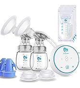 Bellababy MiniO Breast Pump,Electric Double Breast Pump Rechargeable,Come with 24mm Detachable Fl...