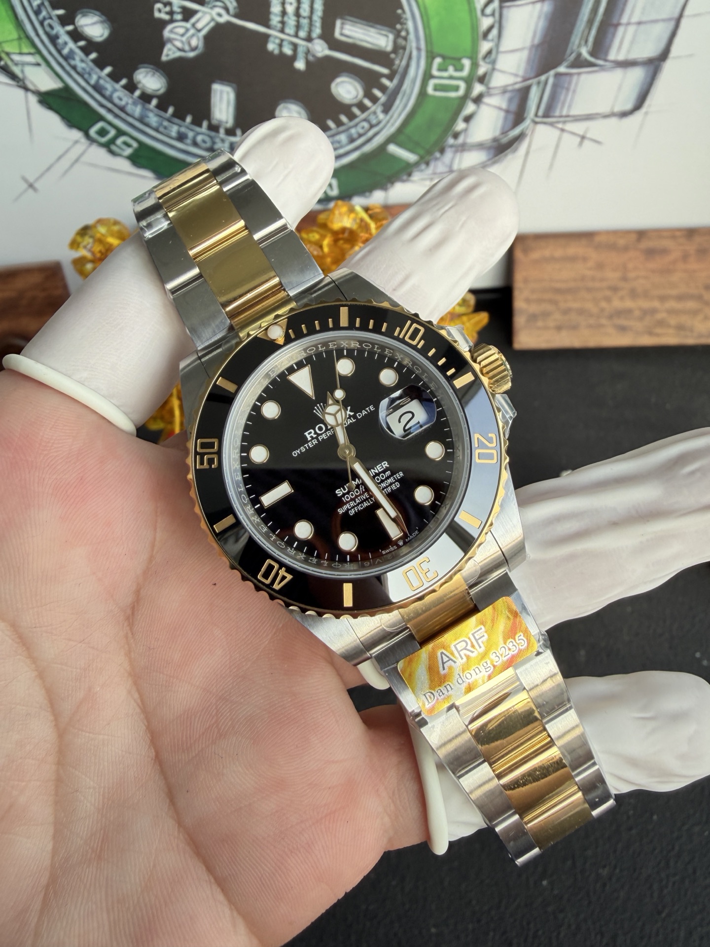 GYL Rolex Submariner Date 126613LN Two Tone Yellow Gold Black Dial 175g 1:1 Super Clone ARF 41mm-GYL-GaiYalun
