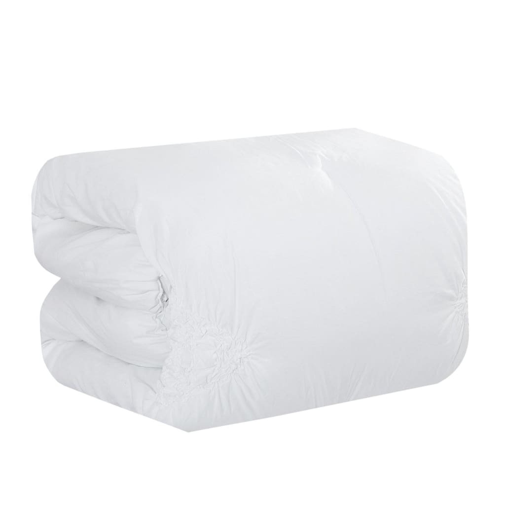 Vegas Contemporary Pinched White and Mint Comforter Set 8 Piece Set