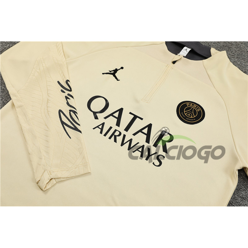 Tuta Calcio Paris PSG Felpa Zips Giallo 2023-2024