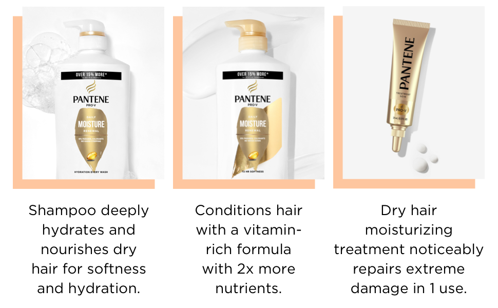 dry hair moisturizing treatment repairs damage daily moisture renewal shampoo and conditioner