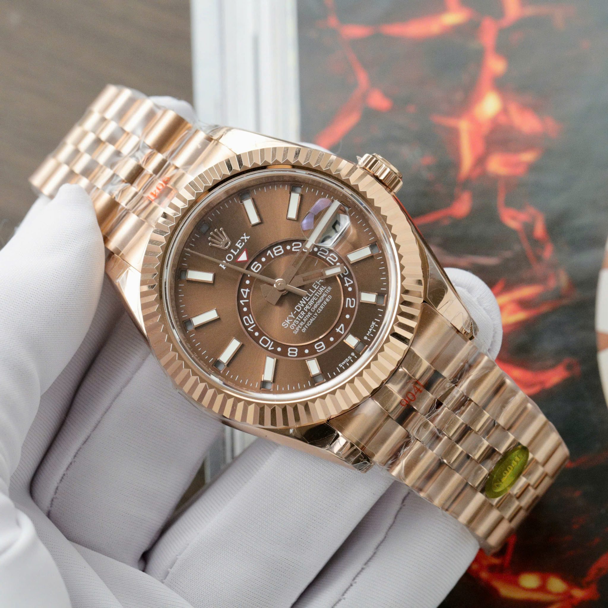 GYL Rolex Sky-Dweller 336935-0006 Rose Gold Chocolate Dial Jubilee Bracelet Best Replica 42mm-GYL-GaiYalun