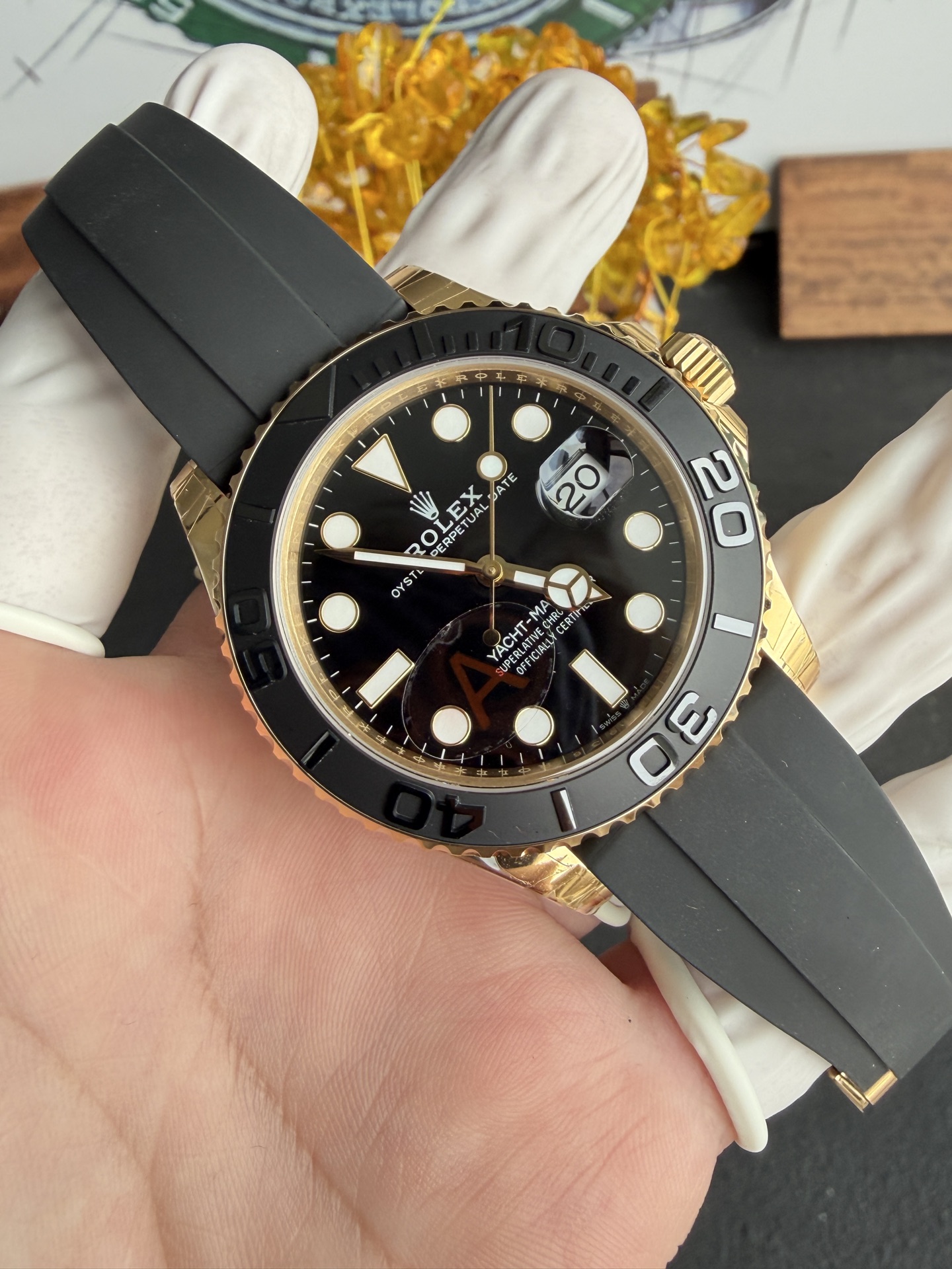 GYL Rolex Yacht-Master 226658 Yellow Gold Black Dial Top Quality Replica 149g VSF 42mm-GYL-GaiYalun