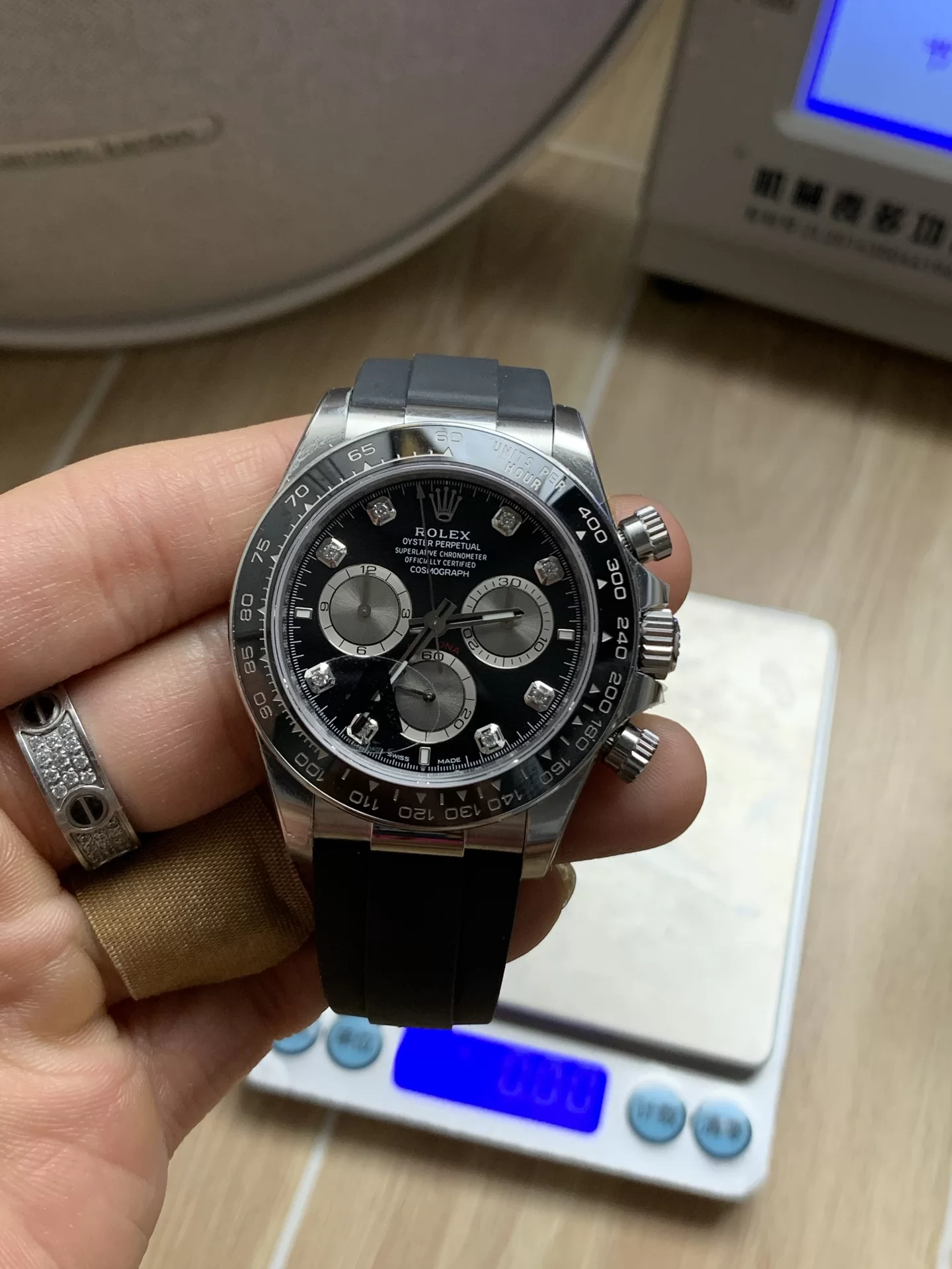 GYL Rolex Cosmograph Daytona White Gold “Ghost” Diamond Dial Rubber Strap (126519LN) 11 Super Clone – DD4131 Movement-GYL-GaiYalun