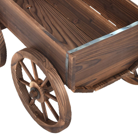 Wooden Wagon Flower Planter_bestoutdor