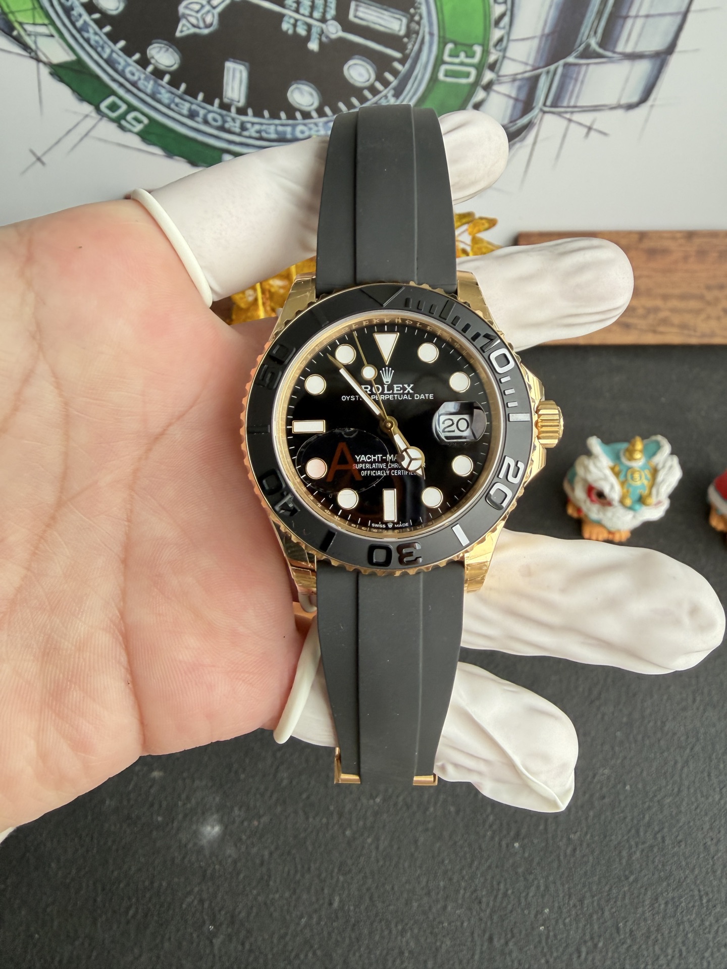 GYL Rolex Yacht-Master 226658 Yellow Gold Black Dial Top Quality Replica 149g VSF 42mm-GYL-GaiYalun