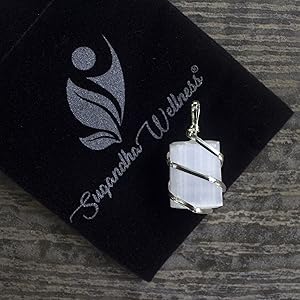 sugandha wellness, selenite pendant, selenite necklace, selenite crystal, raw selenite, love, luck 