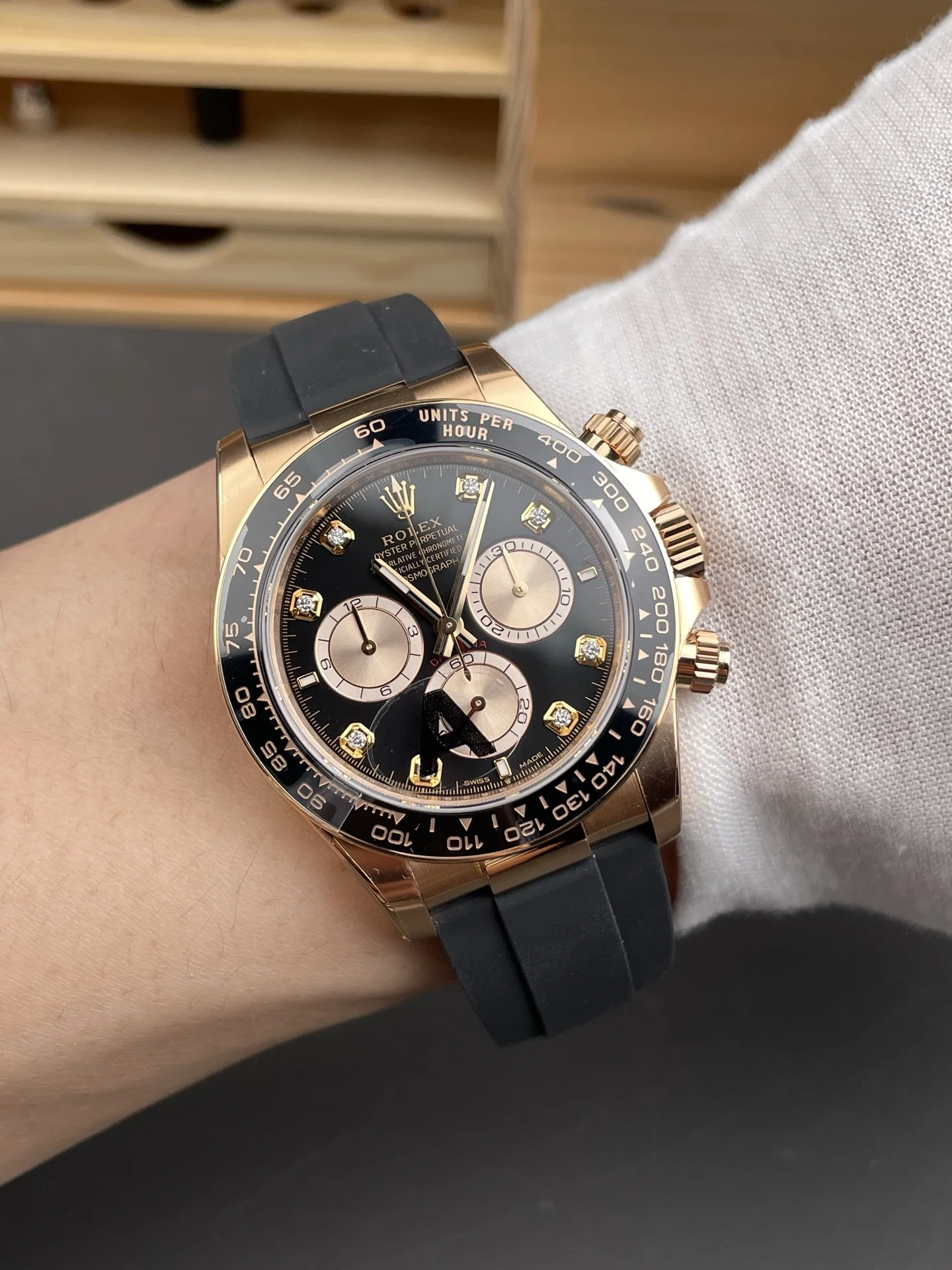 GYL Rolex Cosmograph Daytona “Black Diamond” Everose Gold Rubeer Strap(126515LN) 11 Super Clone – DD4131 Movement-GYL-GaiYalun