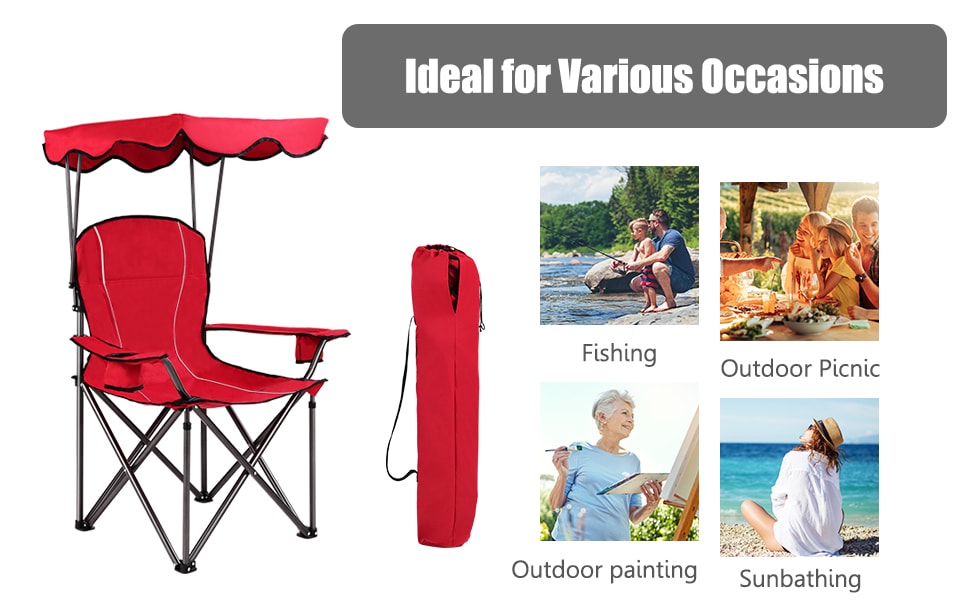 Beach chair with canopy - camping chair - Bestoutdor.com