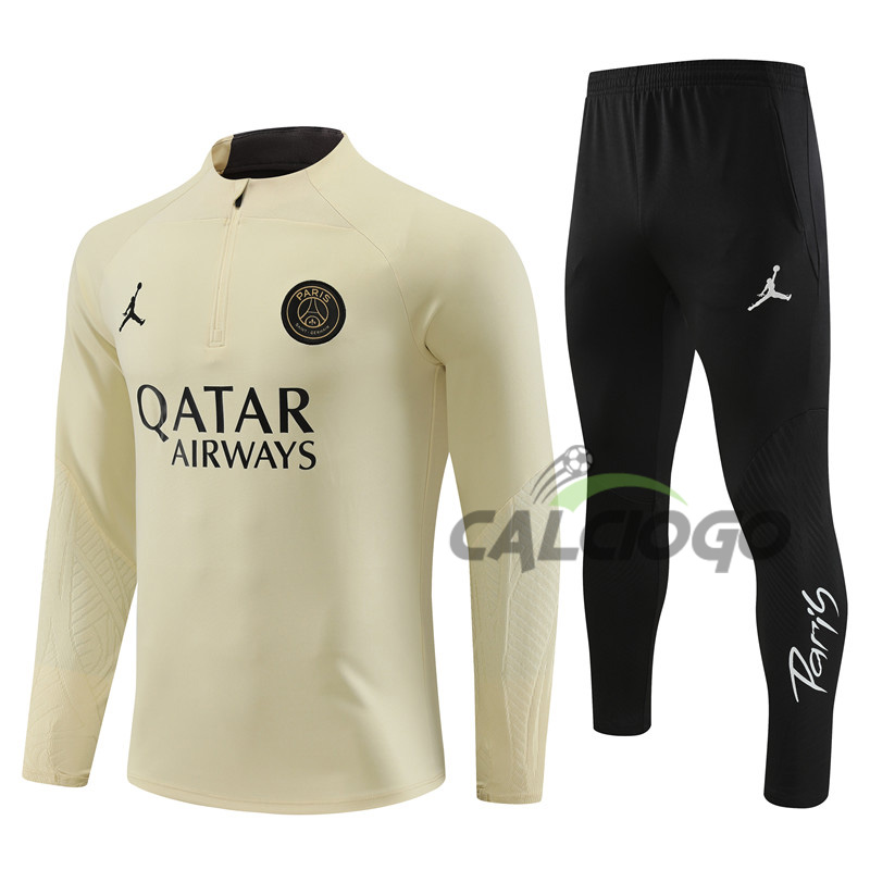 Tuta Calcio Paris PSG Felpa Zips Giallo 2023-2024