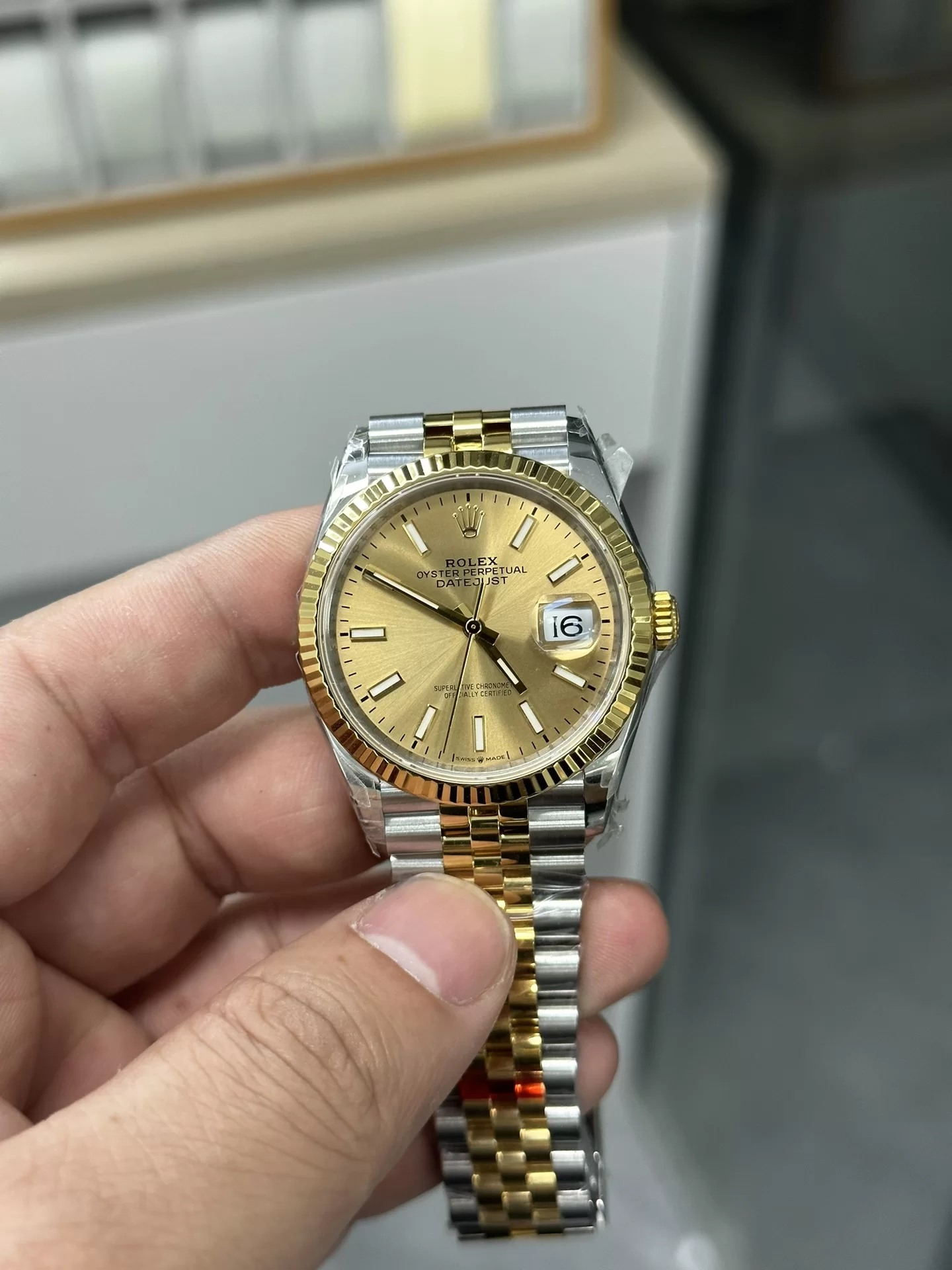 GYL Rolex Datejust 36mm Two-Tone Yellow Gold Sunburst Champagne Dial Jubilee Bracelet (126233) 11 Super Clone – DD3235 Movement-GYL-GaiYalun
