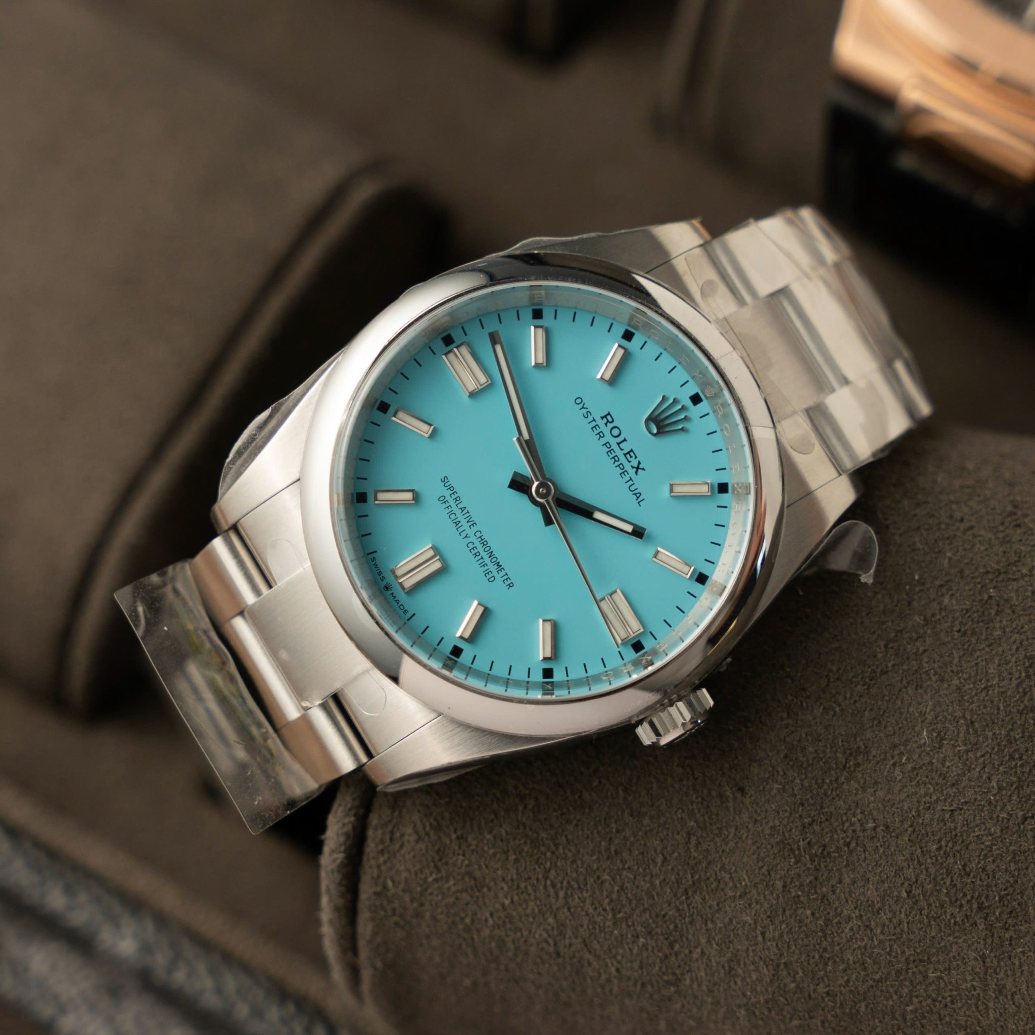 GYL Rolex Oyster Perpetual 41 124300 Turquoise Blue Dial Best Replica VSF-GYL-GaiYalun