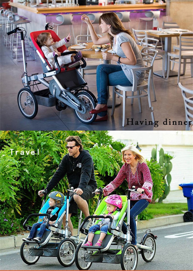 Variety Parent-Child Twins Stroller Foldable Bicycle Baby Trolley Can Sit Reclining Bike Strollers Mother And Child Car Stroller05