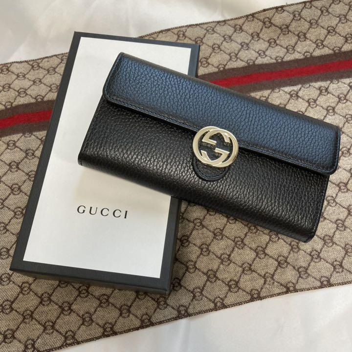 新品グッチ GUCCI 長財布 インターロッキング - メルカリ