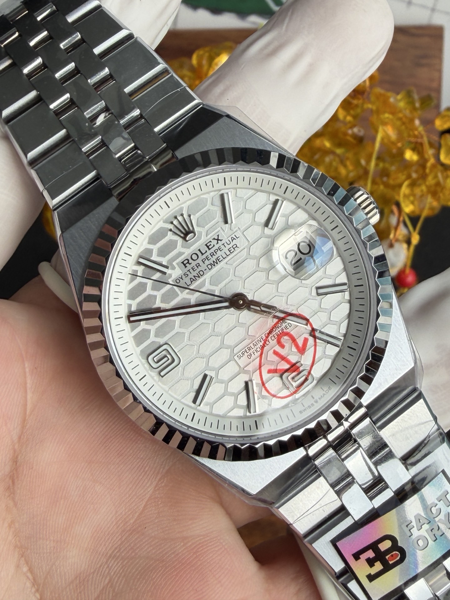 GYL Rolex Land-Dweller 127334-0001 White Honeycomb-motif Dial Jubilee Bracelet Best Replica BPF 40mm-GYL-GaiYalun