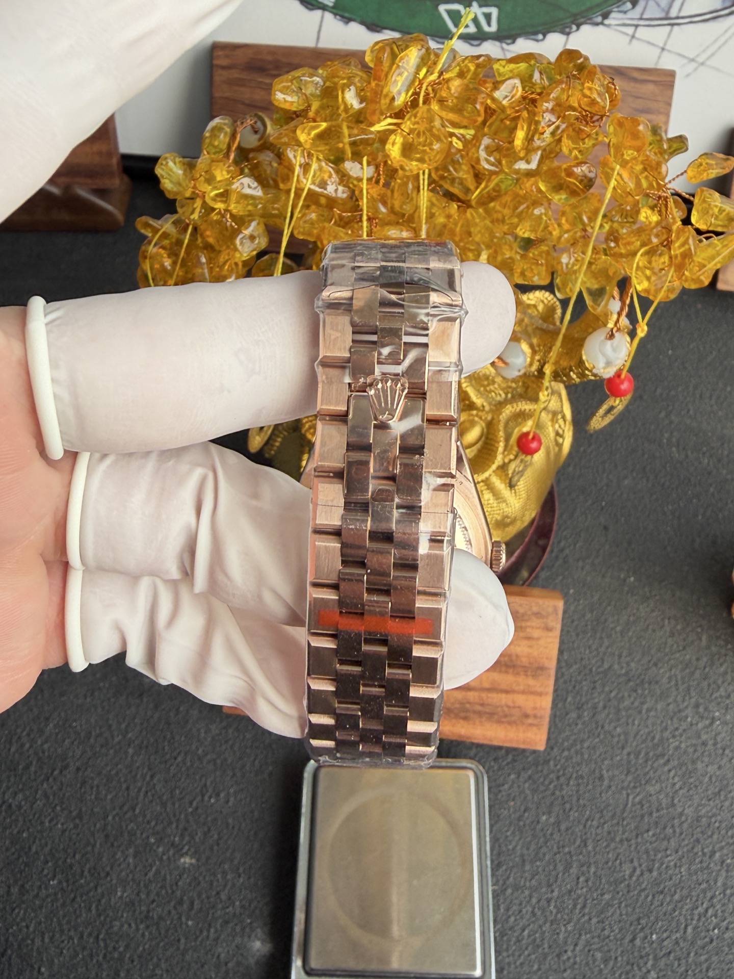 GYL Rolex Land-Dweller 127385TBR-0003 Rose Gold White Honeycomb-motif Diamond-set Dial Best Replica BPF 40mm-GYL-GaiYalun