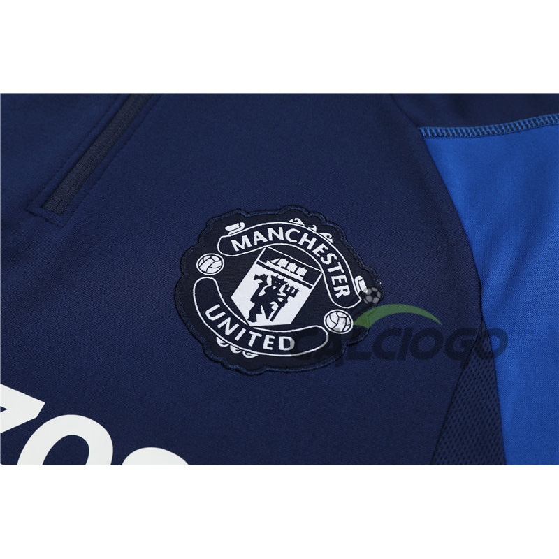 Tuta Manchester United Felpa Zips Blu 2023-2024