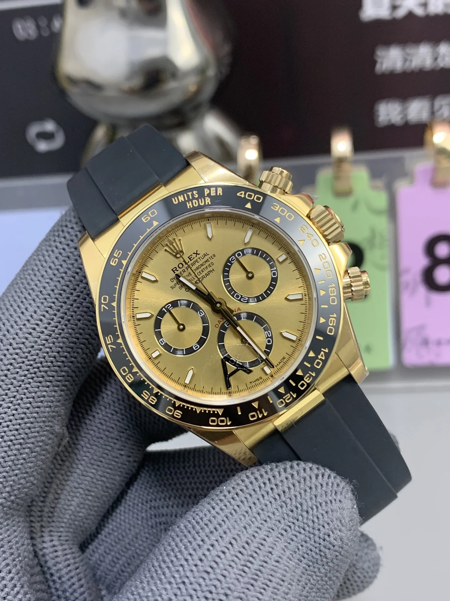 GYL Rolex Cosmograph Daytona 40mm “Pikachu” Champagne Dial Yellow Gold Rubber Strap (126518LN) 11 Super Clone – DD4131 Movement-GYL-GaiYalun