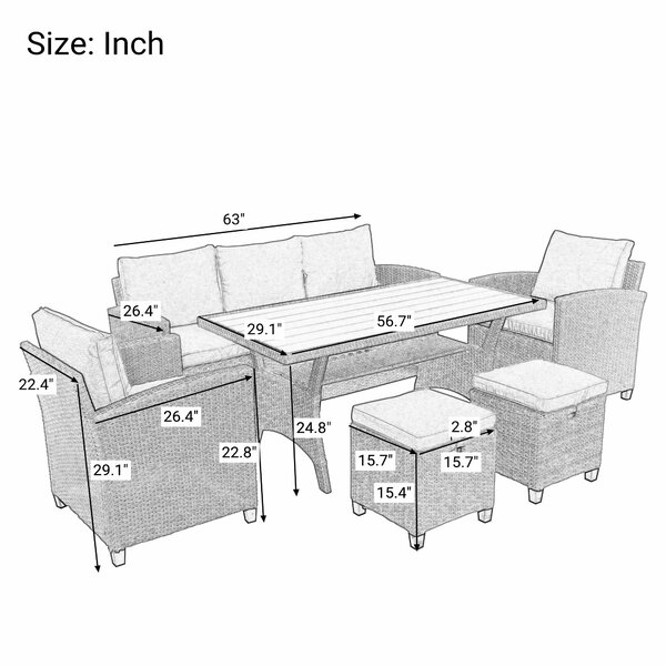 Gorizia 7 - Person Seating Group with Cushions